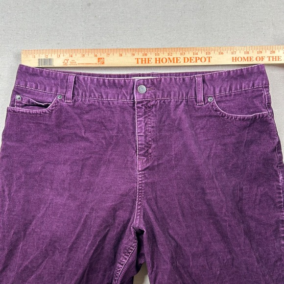 LL Bean Corduroy Pants Womens 20t Tall Grape Purple Straight High Rise Outdoor - Picture 6 of 9